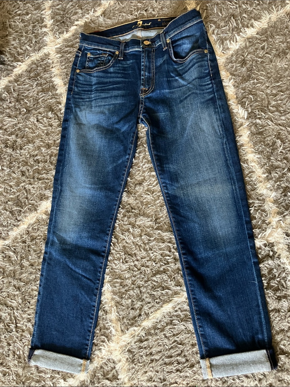 Women’s Blue relaxed skinny crop Jeans